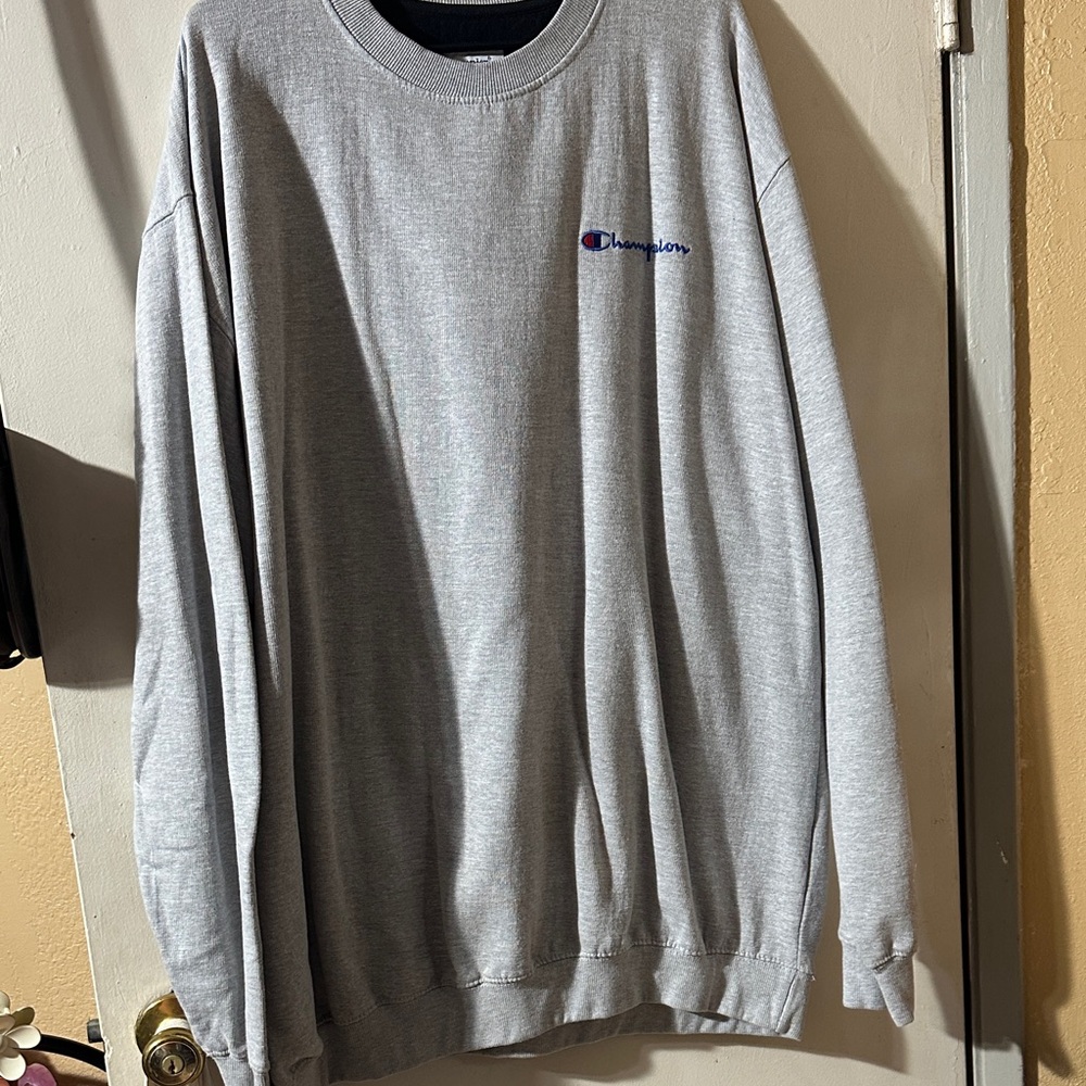Champion Men's Crewneck Sweater in Gray